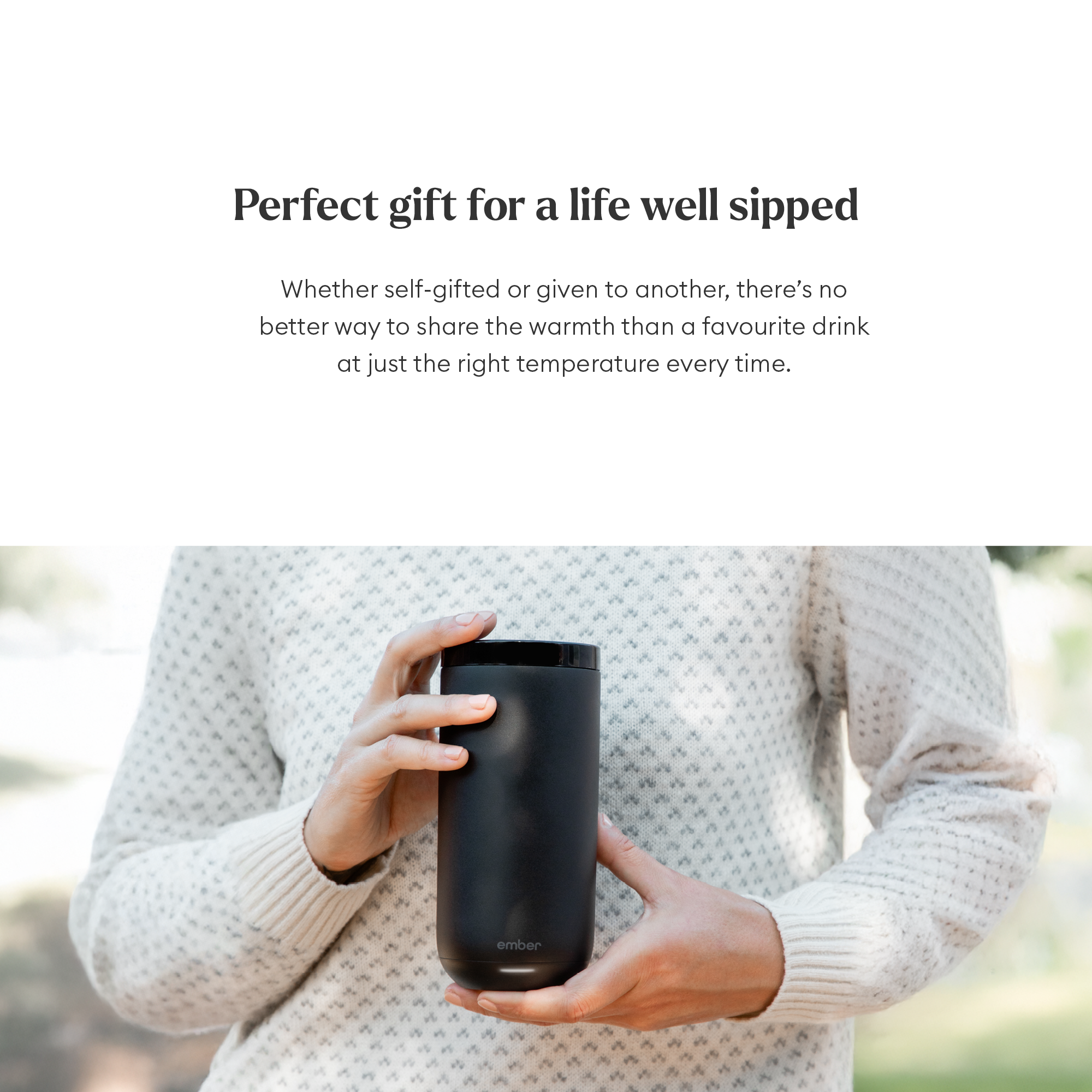 كوب إمبر للتحكم في درجة الحرارة، سعة 473 مل / 16 أونصة، أسود اللون، مزود بقابس بريطاني