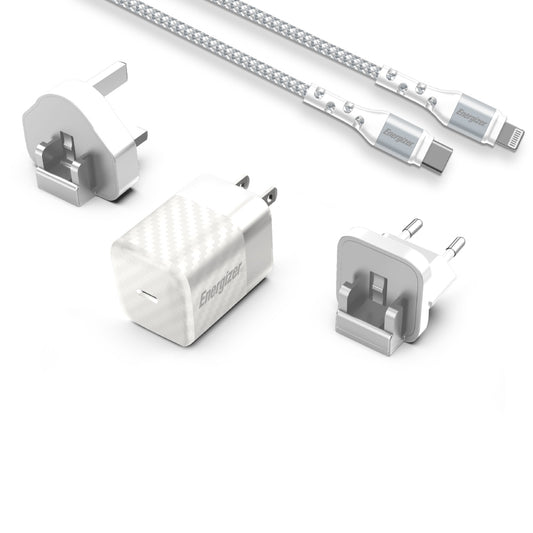ENERGIZER Wall Charger PD Multi Plug 20W with Lightning Cable - White