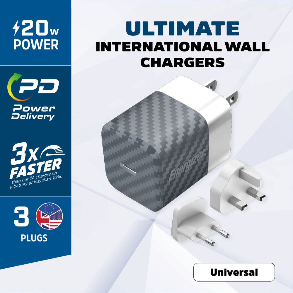 ENERGIZER Wall Charger PD Multi Plug 20W - Silver