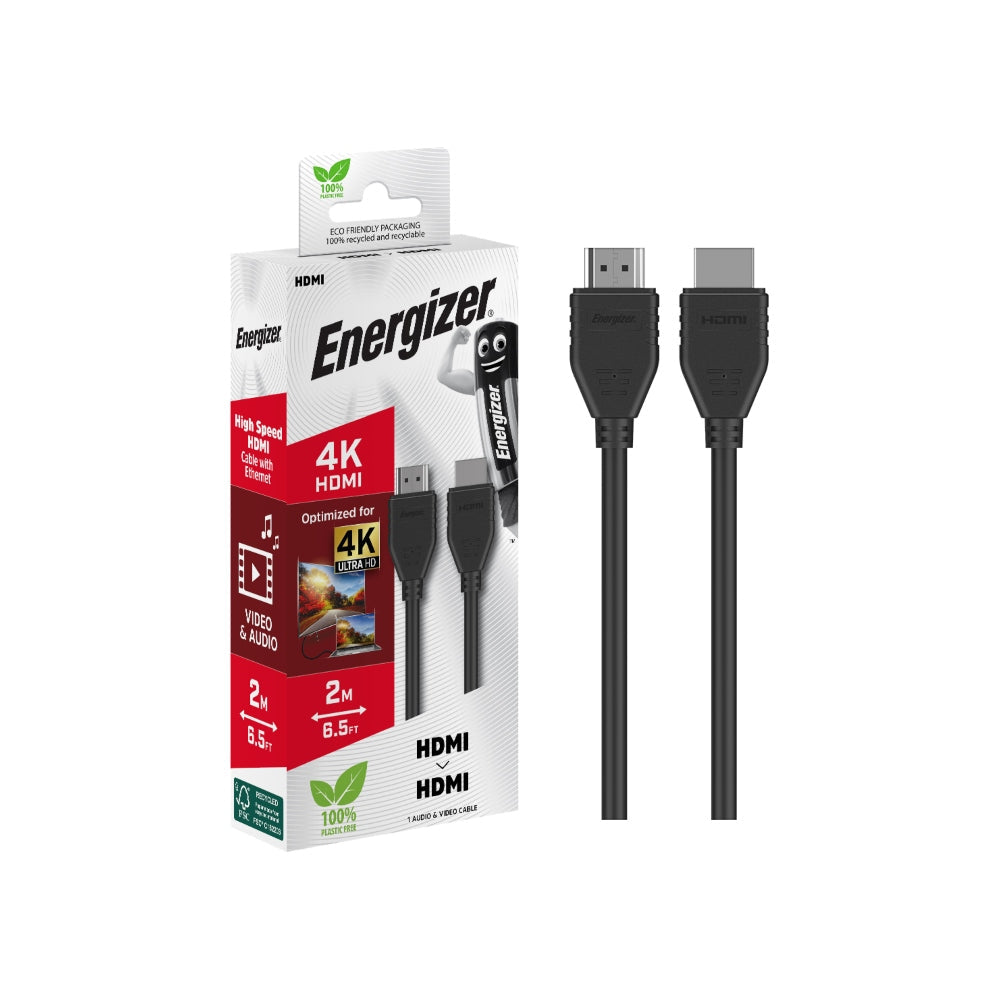 [OPEN BOX] ENERGIZER C110 4K HDMI To HDMI Audio Video Cable 2M - Black