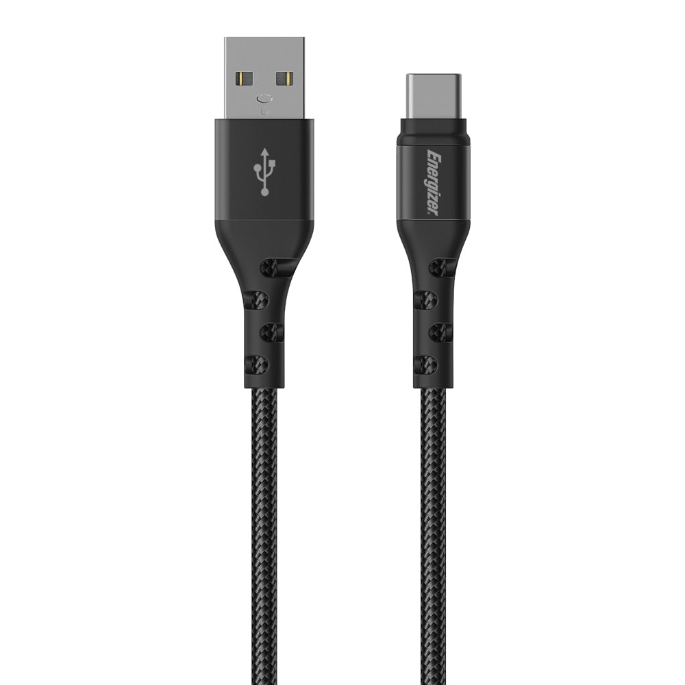 ENERGIZER Cable USB-A to USB-C Braided and Metal 2M - Black
