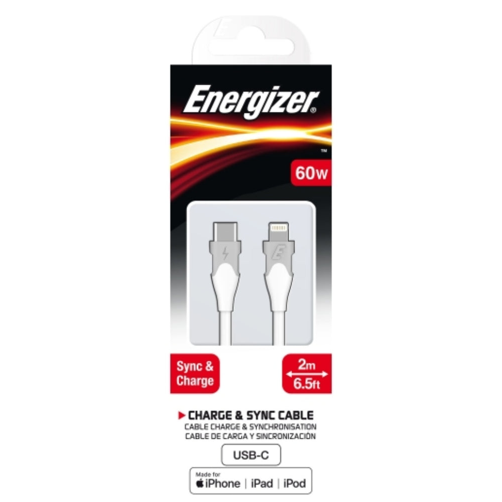 ENERGIZER Cable USB-C to Lighting 2M - White