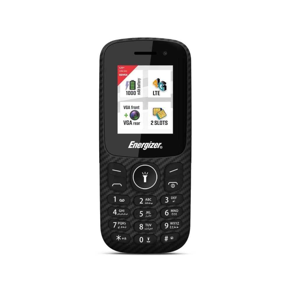 [OPEN BOX] ENERGIZER - E130S Mobile Phone 1.77 Inches TFT LCD 4G WIFI 1000mAh with Arabic Keypad - Black
