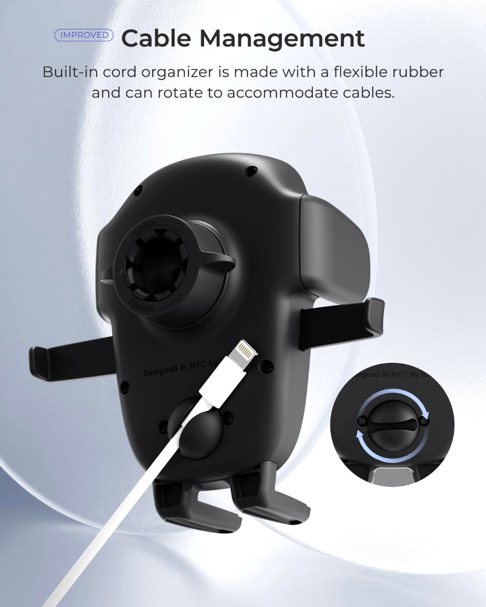 iOttie Easy One Touch 6 Dash & Windshield Mount, Universal Car Phone Holder, Telescopic Arm, Strong Suction Cup, Cable Organizer, Black