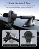 iOttie Easy One Touch 6 Dash & Windshield Mount, Universal Car Phone Holder, Telescopic Arm, Strong Suction Cup, Cable Organizer, Black