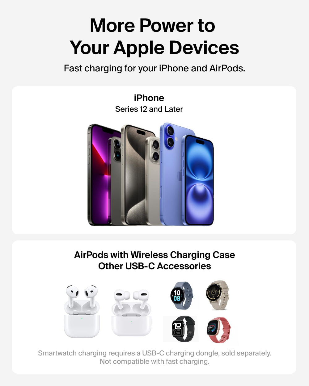 شاحن Belkin UltraCharge 3 في 1 قابل للطي بتقنية MagSafe Qi2 | لأجهزة iPhone و Apple Watch و AirPods مع منفذ طاقة USB-C بقوة 45 واط، شكل مربع / أسود