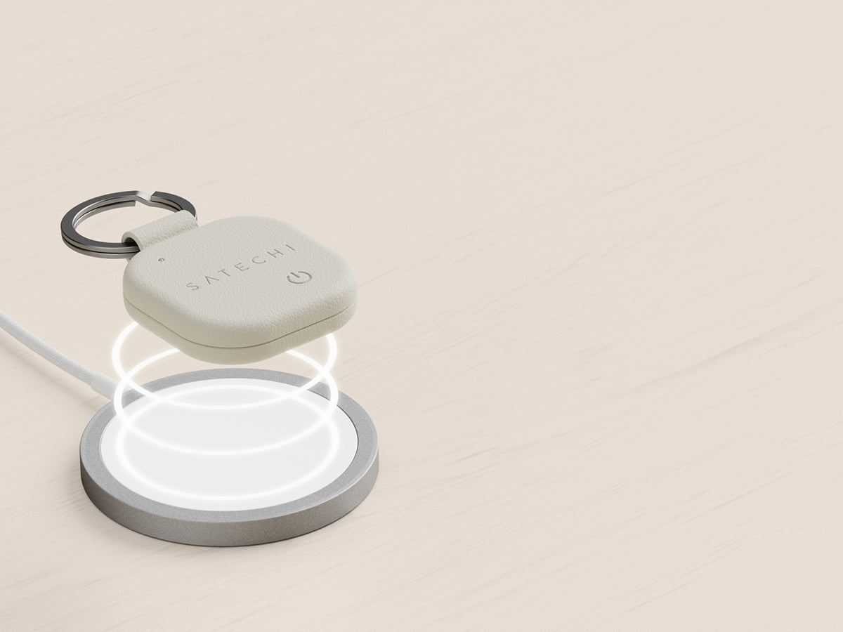 سلسلة مفاتيح SATECHI المصنوعة من الجلد النباتي، لون رملي