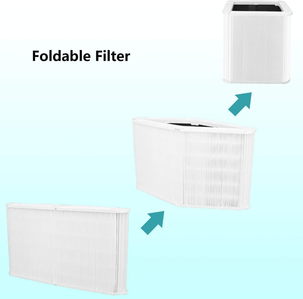 BLUEAIR Pure 221 Particle + Carbon Filter| Replacement Filter for Blue 221, Removes 99.97% of Airborne Particles, Odor, Smoke, Easy Replacement, 6-12 months of use - White - 1pc