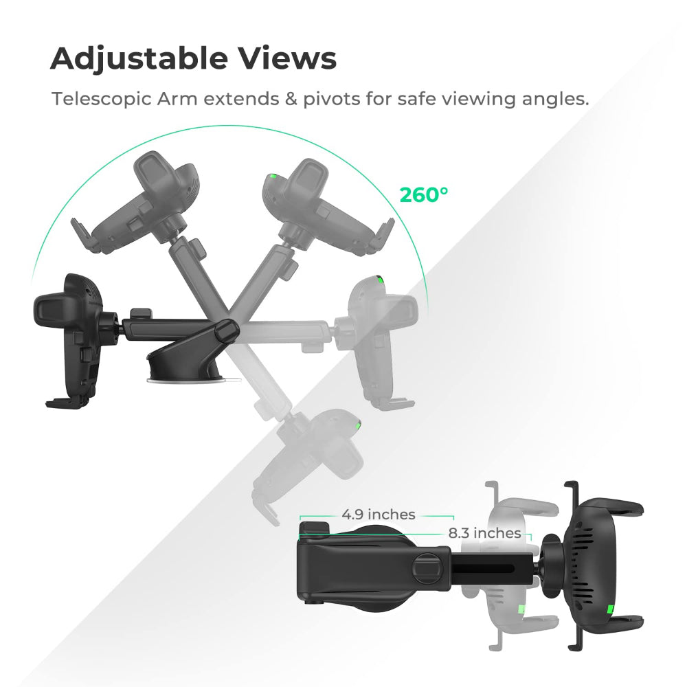 IOTTIE Easy One Touch Wireless 2 Dash/Windshield Mount - Black