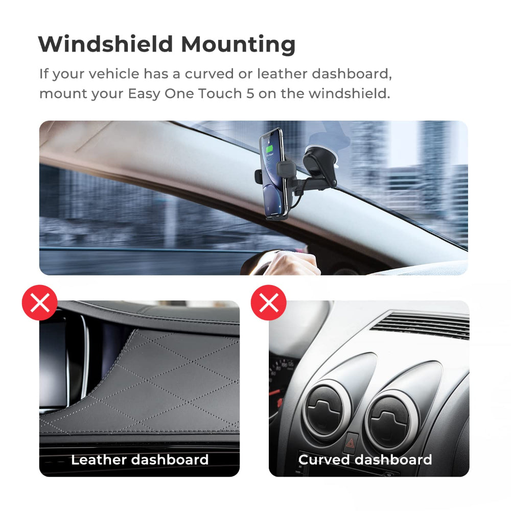 IOTTIE Easy One Touch Wireless 2 Dash/Windshield Mount - Black