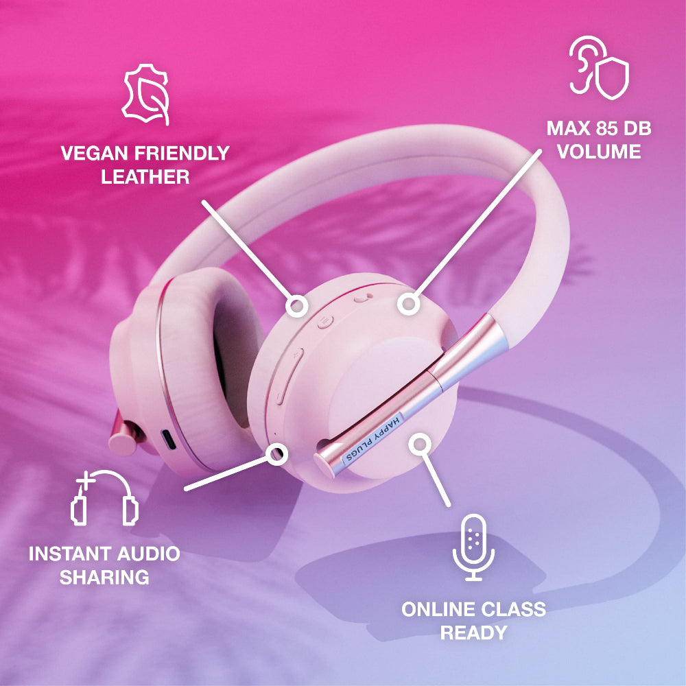 HAPPY PLUGS Play Youth Wireless Headphones - Pink Gold
