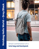 حقيبة نوتاباغ الأصلية متعددة الوظائف "مرحباً بالعالم" - رمادي/أسود