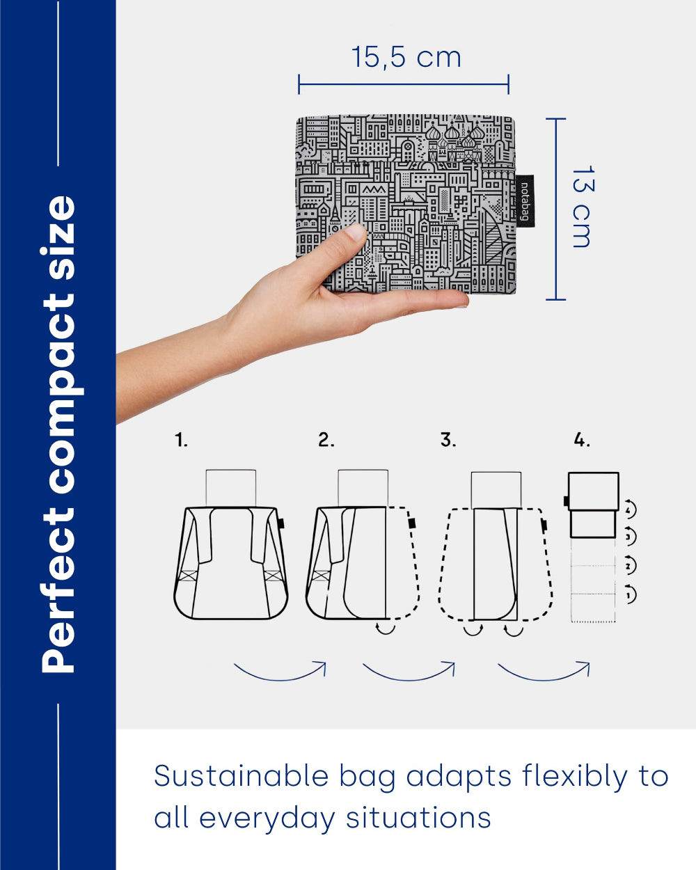 حقيبة نوتاباغ الأصلية متعددة الوظائف "مرحباً بالعالم" - رمادي/أسود
