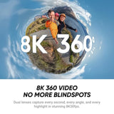 Insta360 X4 Air Essential Bundle | Lightest 8K 360 Action Camera for Epic Adventures| for Travel, Sports, Family Moments, Vlogging| Smooth, Stable, Easy-to-Edit Videos Anytime, Anywhere - Black