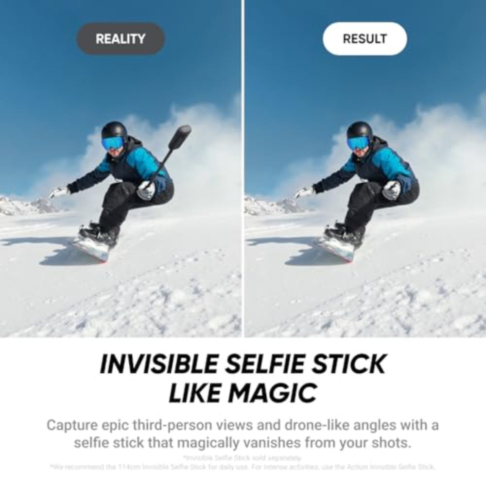 Insta360 X4 Air Essential Bundle | Lightest 8K 360 Action Camera for Epic Adventures| for Travel, Sports, Family Moments, Vlogging| Smooth, Stable, Easy-to-Edit Videos Anytime, Anywhere - Black