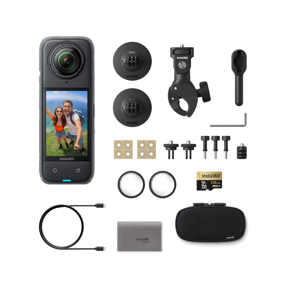 كاميرا Insta360 X4 للدراجات النارية، كاميرا حركة 8K بزاوية 360 درجة، مقاومة للماء