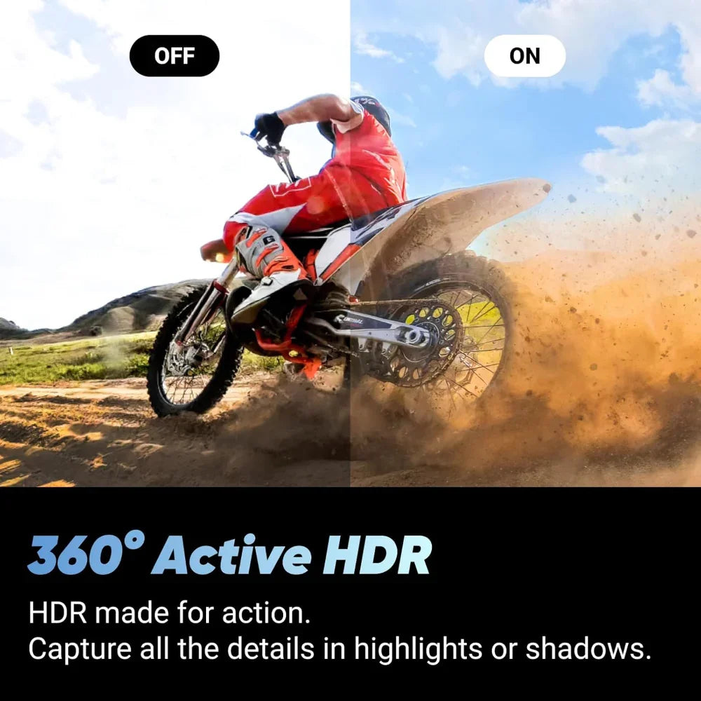 كاميرا Insta360 X4 للدراجات النارية، كاميرا حركة 8K بزاوية 360 درجة، مقاومة للماء