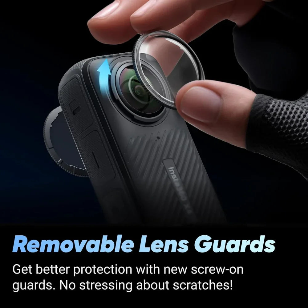 كاميرا Insta360 X4 للدراجات النارية، كاميرا حركة 8K بزاوية 360 درجة، مقاومة للماء