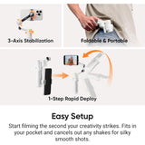 Insta360 Flow 2 Pro AI Tracker Bundle White - Industry-First AI Phone Gimbal with Apple DockKit, Pioneering 360? Pan Tracking, Free Tilt, Built-in Tripod/Selfie Stick, Portable Vlog/Travel Stabilizer