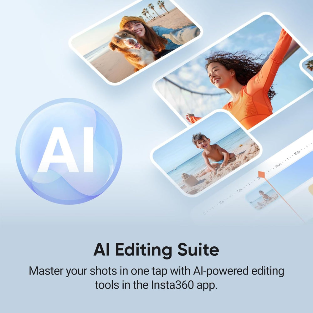 Insta360 Flow 2 Pro AI Tracker Bundle White - Industry-First AI Phone Gimbal with Apple DockKit, Pioneering 360? Pan Tracking, Free Tilt, Built-in Tripod/Selfie Stick, Portable Vlog/Travel Stabilizer