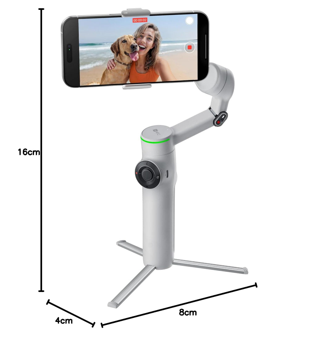 Insta360 Flow 2 Pro| Creator Kit | Ultimate AI Tracking Stabilizer, 360? Pan Tracking, Built-in Tripod/Selfie Stick, Track in 200+ Apps with Apple DockKit, Multi-Person Tracking – Stone Grey