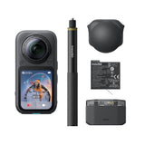 INSTA360 X6 360 Camera Essentials Bundle| 8K Camera + 2x Extreme Batteries + 114cm Invisible Sefie Stick + Lens Cap + Fast Charge Case + Pouch + USB-C Cable + Exteneded Warranty - Black