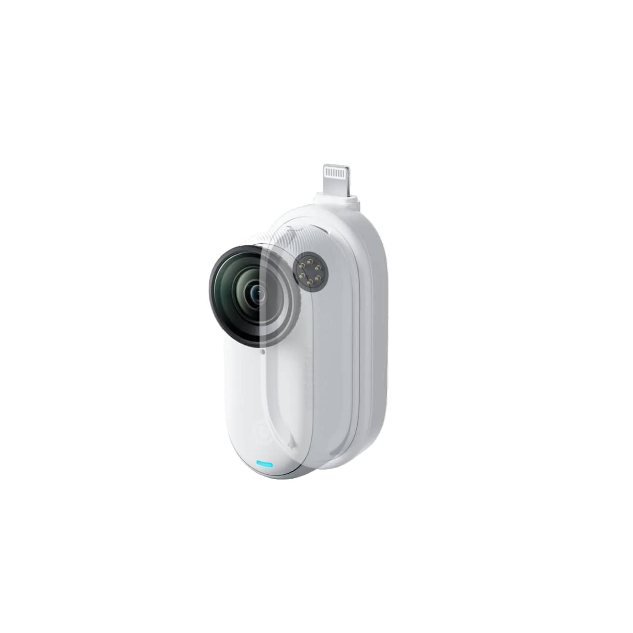 Insta360 GO 3/3S Quick Reader|Plug-and-Play Standalone File Transfer and Storage Module for GO 3/3S, Edit and Transfer w/out WiFI, Works with iOS & Android / Lightning MFi or USB-C - White