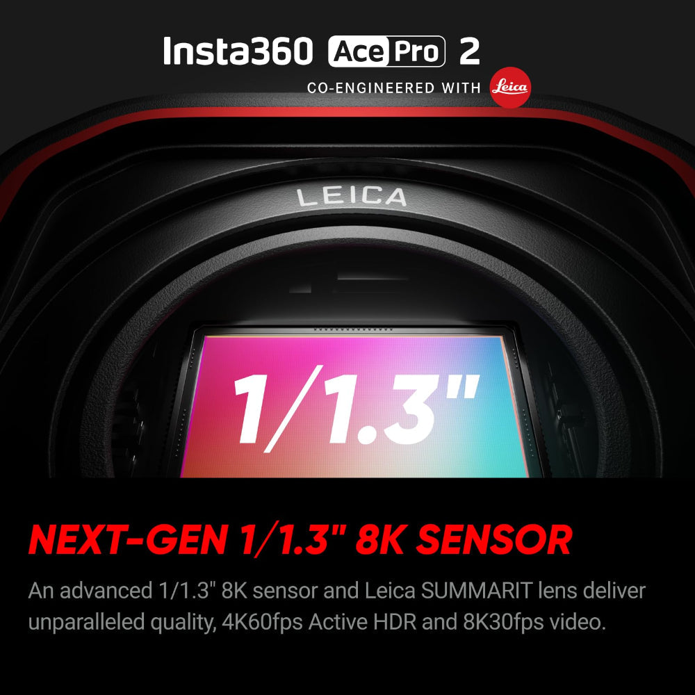 INSTA360 ACE PRO 2 | Dual Battery Bundle | Action Camera, Co-Engineered with Leica, 8K AI-Powered Ultra HD, Advanced Stabilization, Waterproof Design, Compact and Rugged – Black