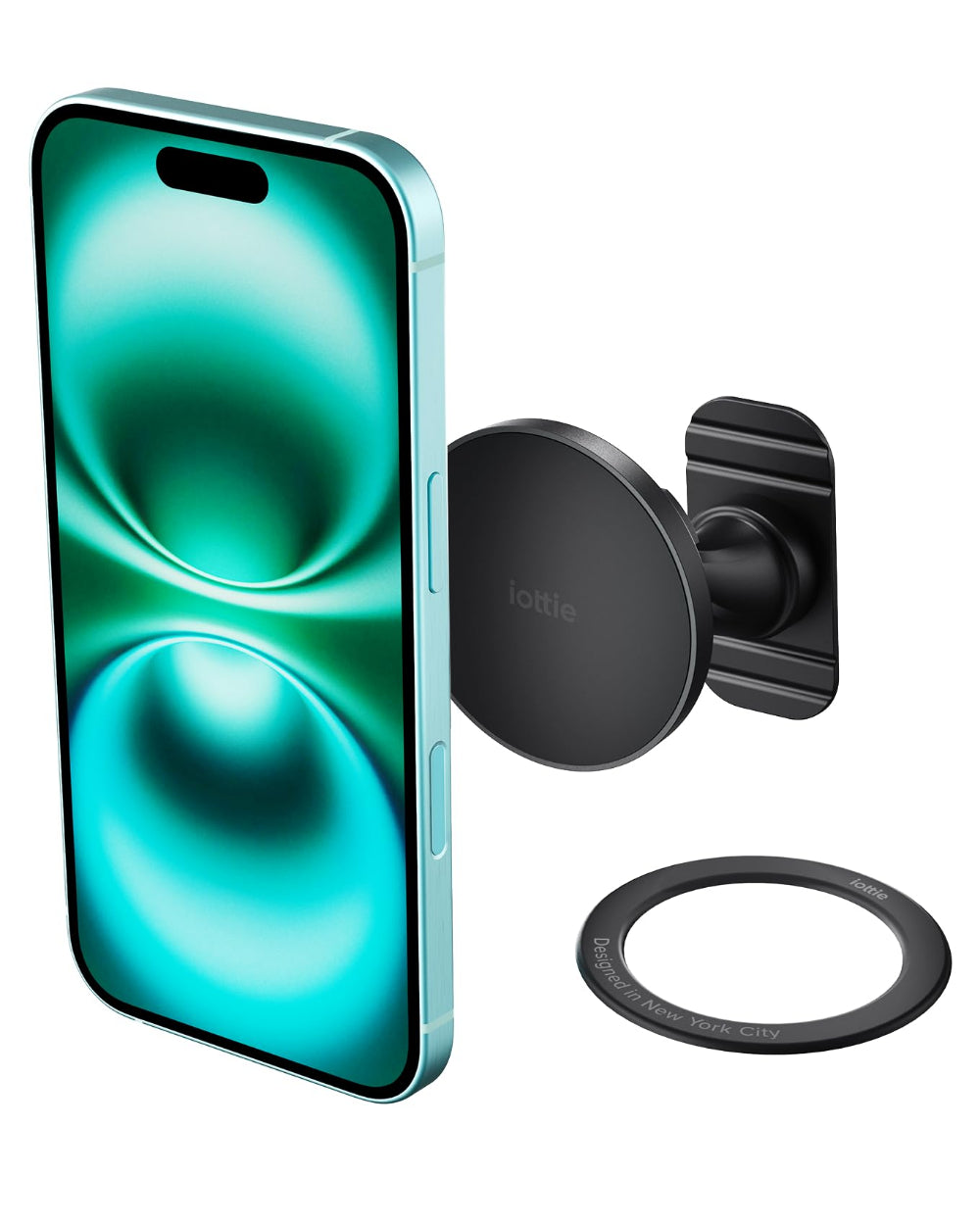 iOttie iTap 3 Magnetic Flush Mount, MagSafe Compatible Car Phone Holder, Dashboard Adhesive Mount, Black