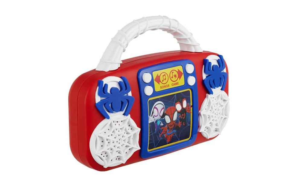 ekids Kiddesign Spiderman Sing Along Mini Music Player with Speaker Built-in Music,Kids Freeze-Dance Machine for Fans of Amazing Spiderman and Friends Toys for Boys and Girls