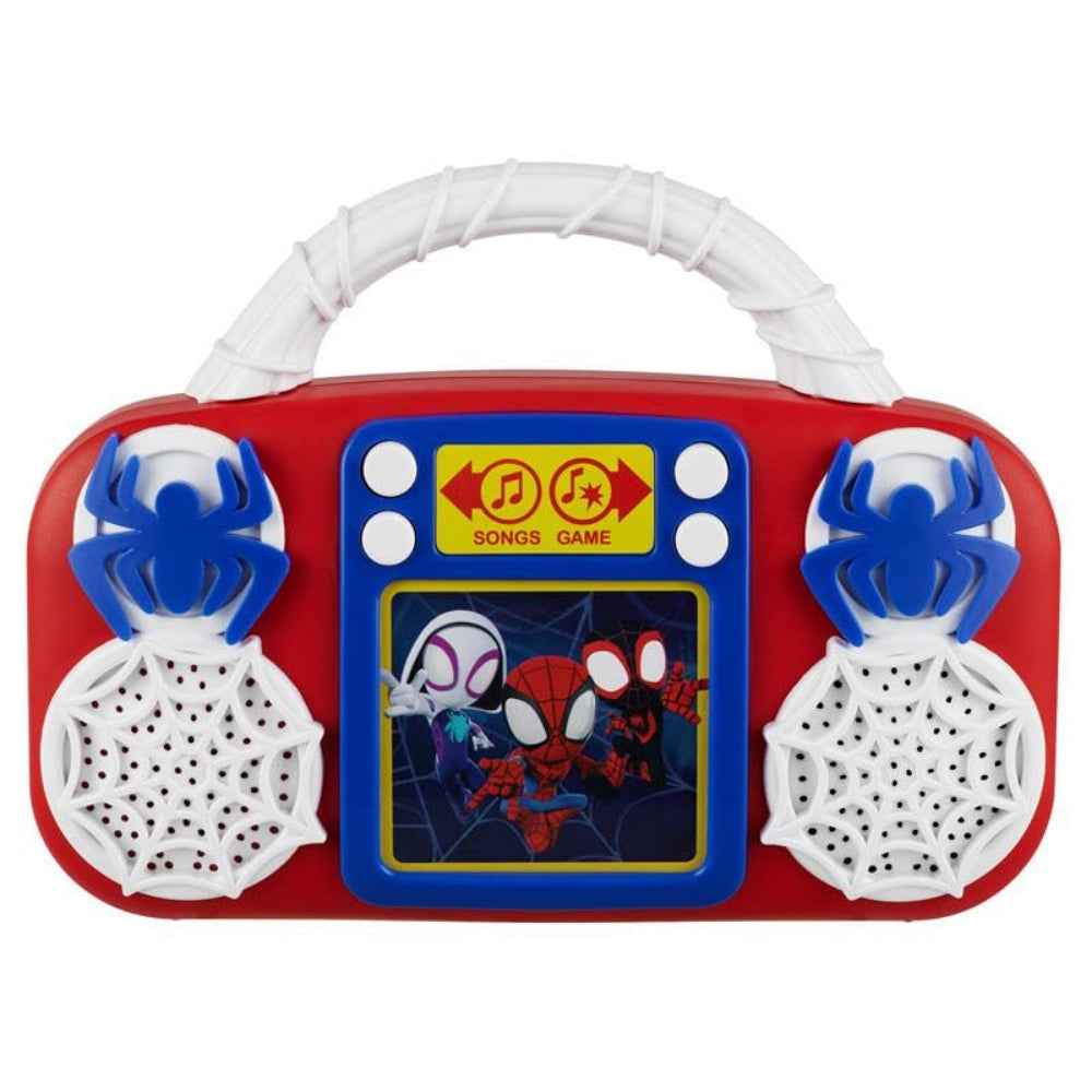 ekids Kiddesign Spiderman Sing Along Mini Music Player with Speaker Built-in Music,Kids Freeze-Dance Machine for Fans of Amazing Spiderman and Friends Toys for Boys and Girls
