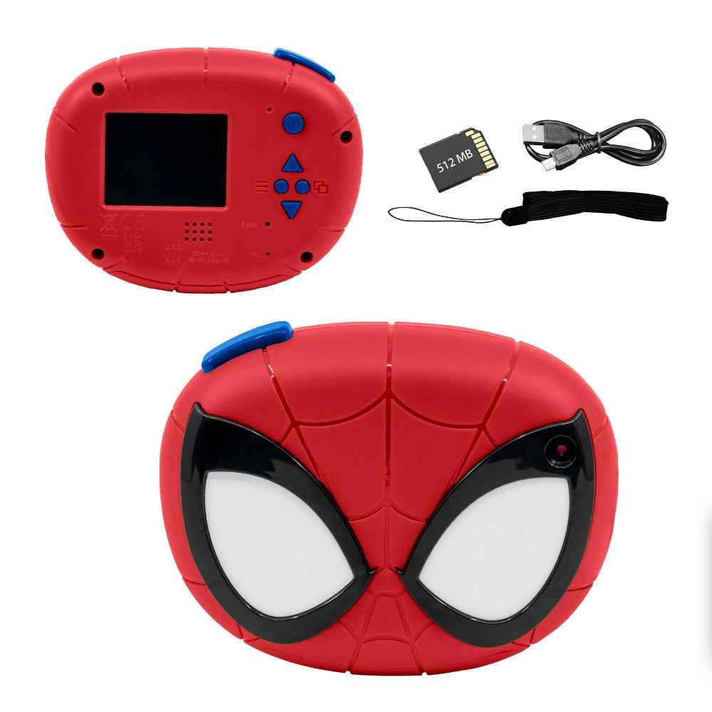 ekids Kiddesign Digital Camera for Kids Spiderman, Kids Camera 2" Screen, Easy to Use Lightweight, 512MB SD Card and Strap included, Spiderman Toys for Boys and Girls