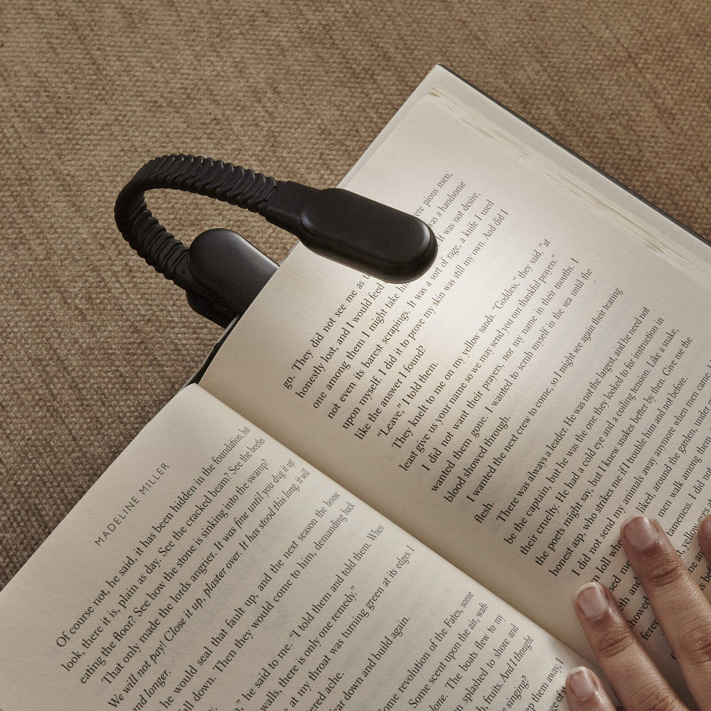 Kikkerland Rechargeable Clip Book Light| LED Reading Light, USB Rechargeable, for Anywhere Night Reading, Black