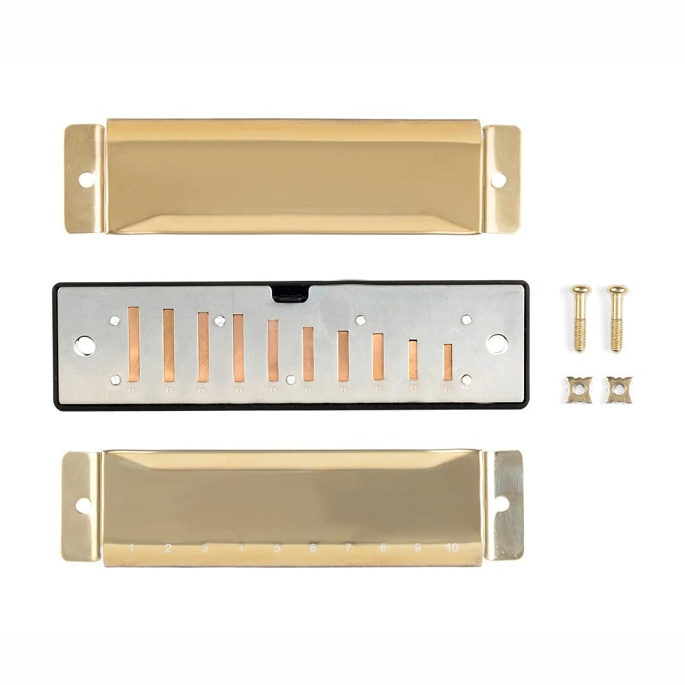 Kikkerland Make Your Own Harmonica DIY Kit, Pocket Musical Instrument Building Kit, Hands-On Creative Activity, ABS and Stainless Steel, Silver