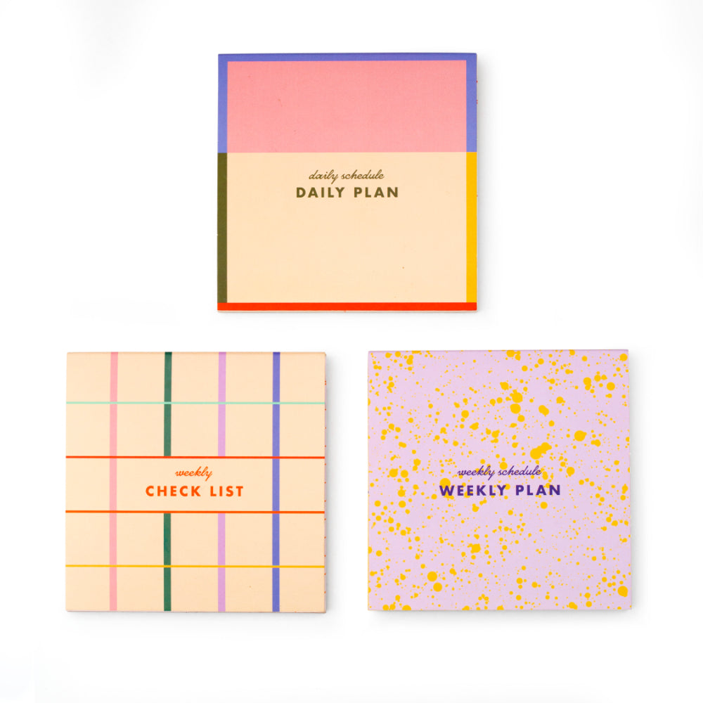 KIKKERLAND Set Of 3 Sticky Note Memo Pads