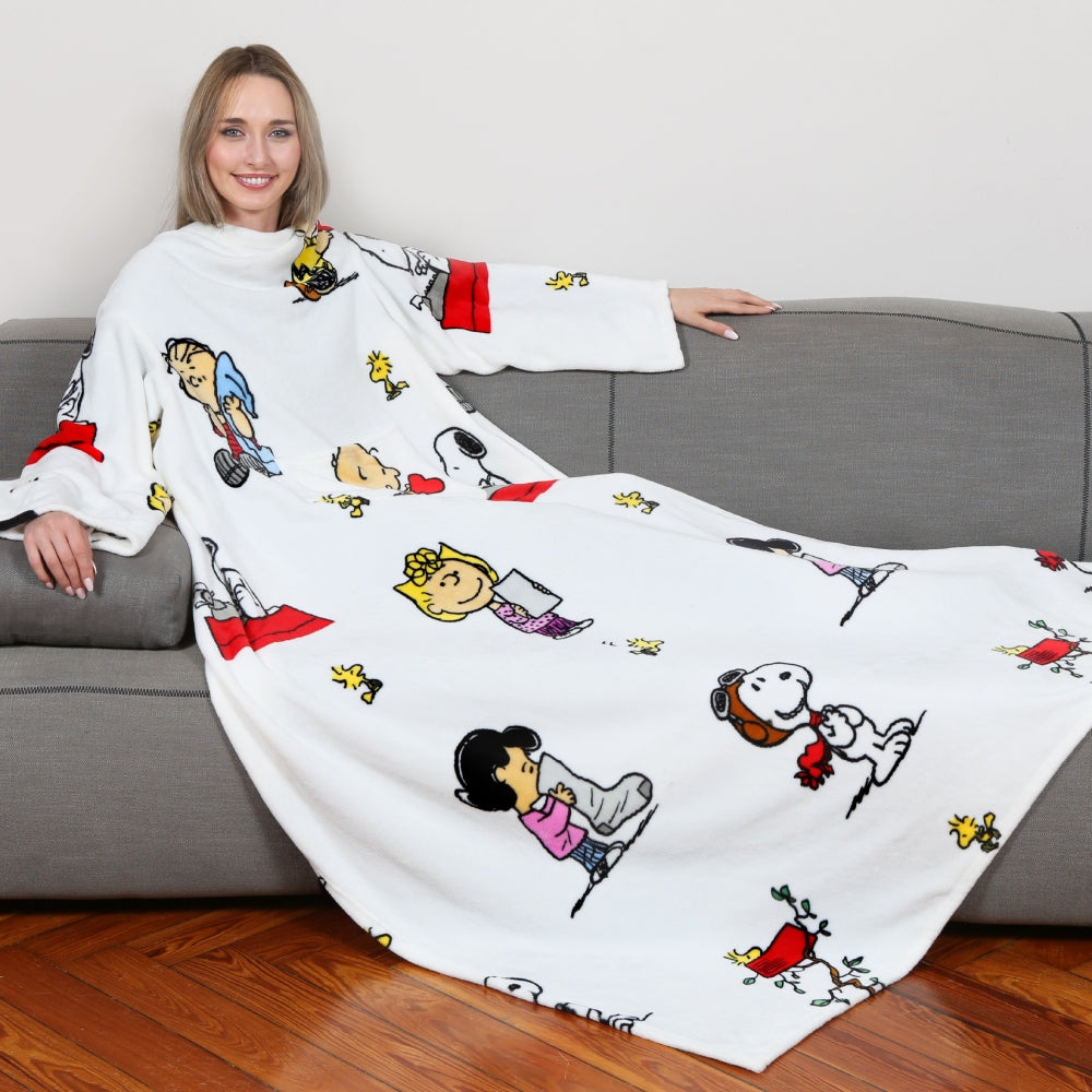 KANGURU Blanket With Sleeves and a Pocket - Peanuts