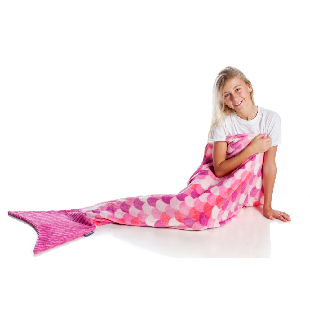 KANGURU Mermaid Tail Blanket - Kids - Pink/White