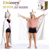 KANGURU Unicorn Hooded Mantle With Paws Unicorn Kids