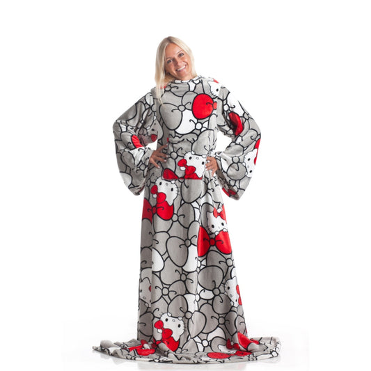 [OPEN BOX] KANGURU Blanket With Sleeves and a Pocket - Deluxe Hello Kitty