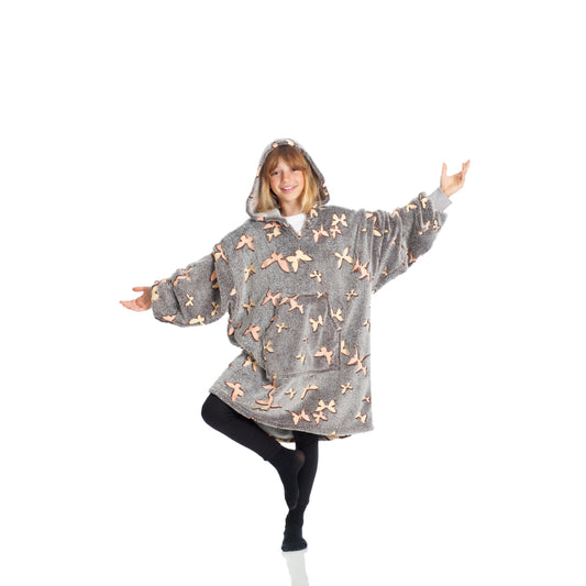 KANGURU Hoodie Wearable Blanket Kids Kangurone Glow Butterfly