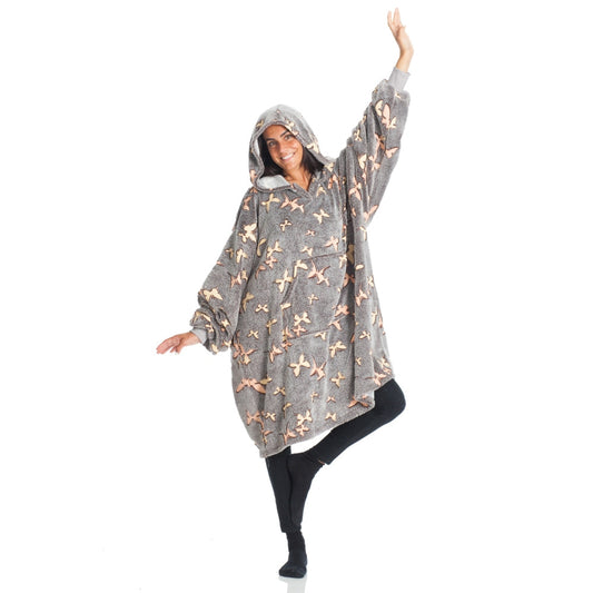 [OPEN BOX] KANGURU Hoodie Wearable Blanket - Butterflies - Glow in the Dark