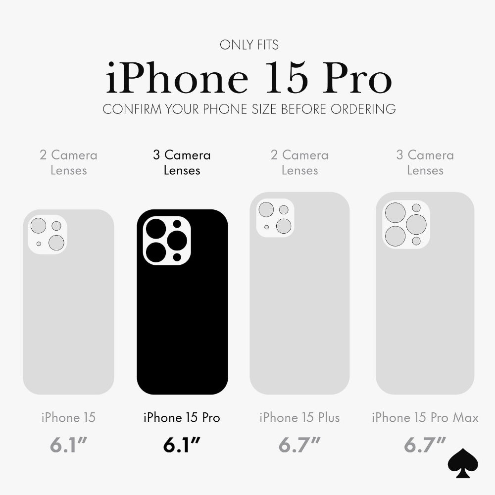 Kate Spade Clear Floral Case Compatible with iPhone 15 Pro 2023 6.1" - 10Ft Drop Protection Cover, Made from Recycled Materials, Magsafe Wireless Charging Compatible - Hollyhock Cream