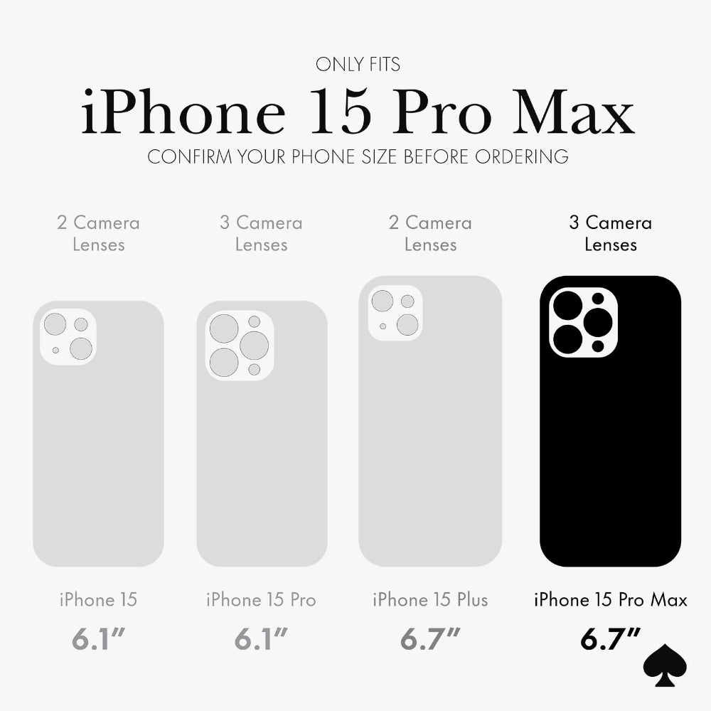 Kate Spade Clear Floral Case Compatible with iPhone 15 Pro Max 2023 6.7" - 10Ft Drop Protection Cover, Made from Recycled Materials, Magsafe Wireless Charging Compatible - Modern Floral Silver