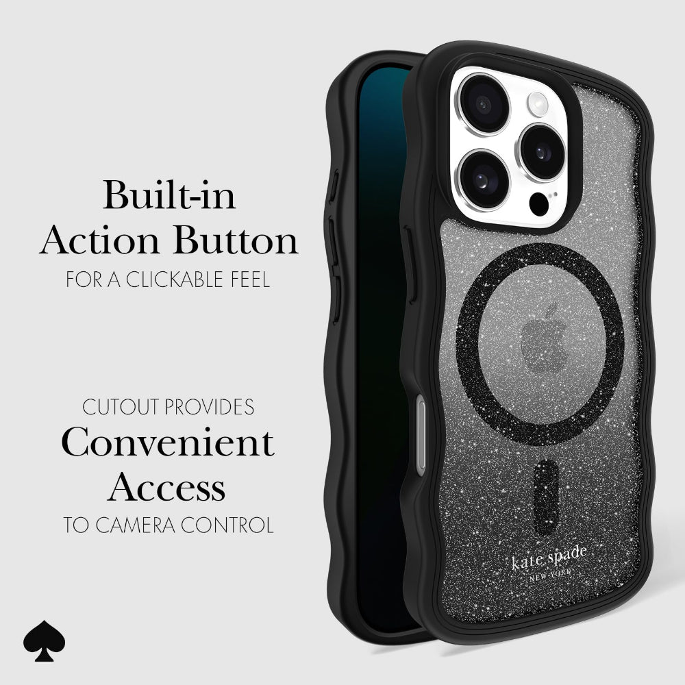 جراب CASE-MATE Ks لهاتف iPhone 16 Pro بتصميم مموج مع خاصية Magsafe، مناسب للإضاءة الليلية
