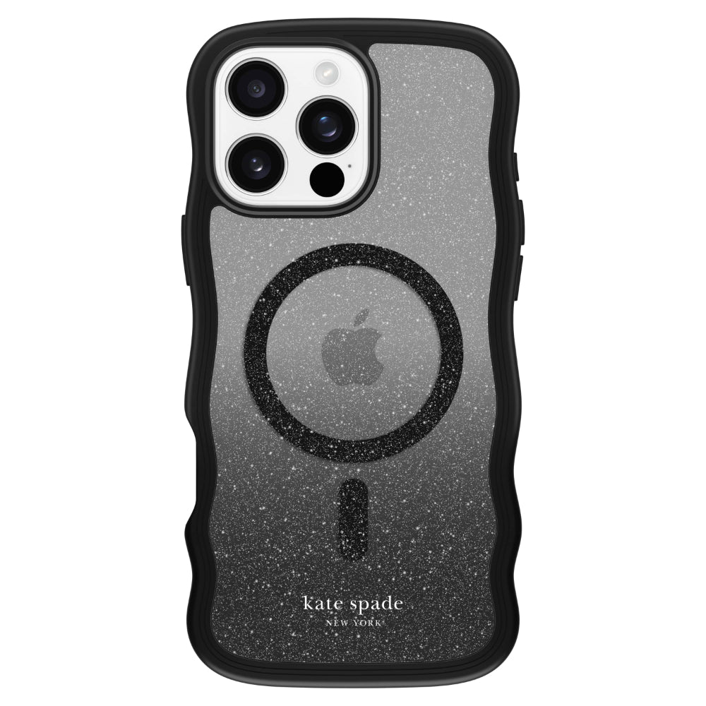 جراب CASE-MATE Ks لهاتف iPhone 16 Pro Max بتصميم مموج مع خاصية Magsafe، مناسب للإضاءة الليلية.