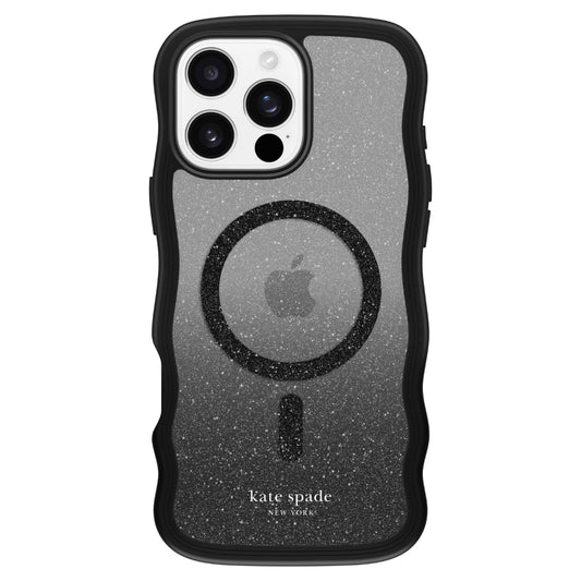 Case-mate Kate Spade MagSafe Wavy Case for  iPhone 16 Pro Max 6.9" 2024| 12-Ft Drop Protection, Wavy Design w/ Easy Grip Soft Touch Sides, Raised Edges, Fashion Case, Wireless Charging - Nightfall