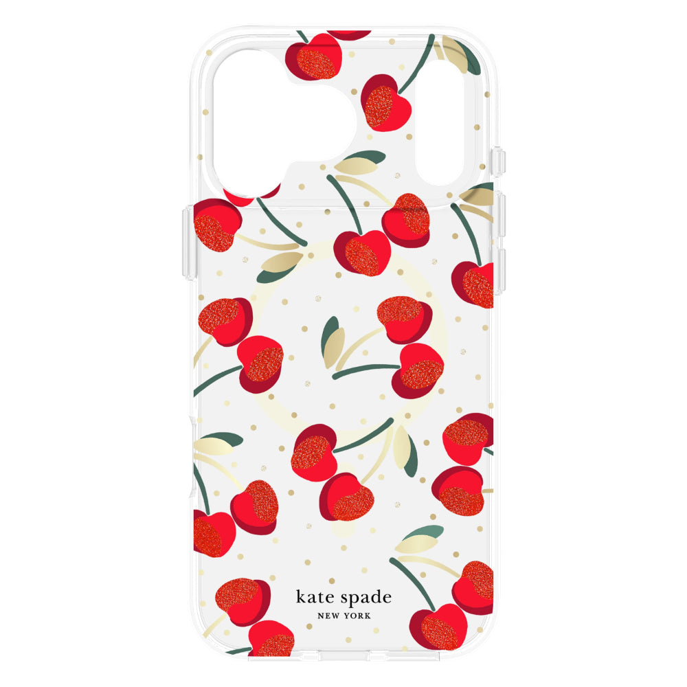 غطاء حماية CASE-MATE Kate Spade لهاتف iPhone 17 Pro Max بنقشة Cherry Dot مع خاصية MagSafe