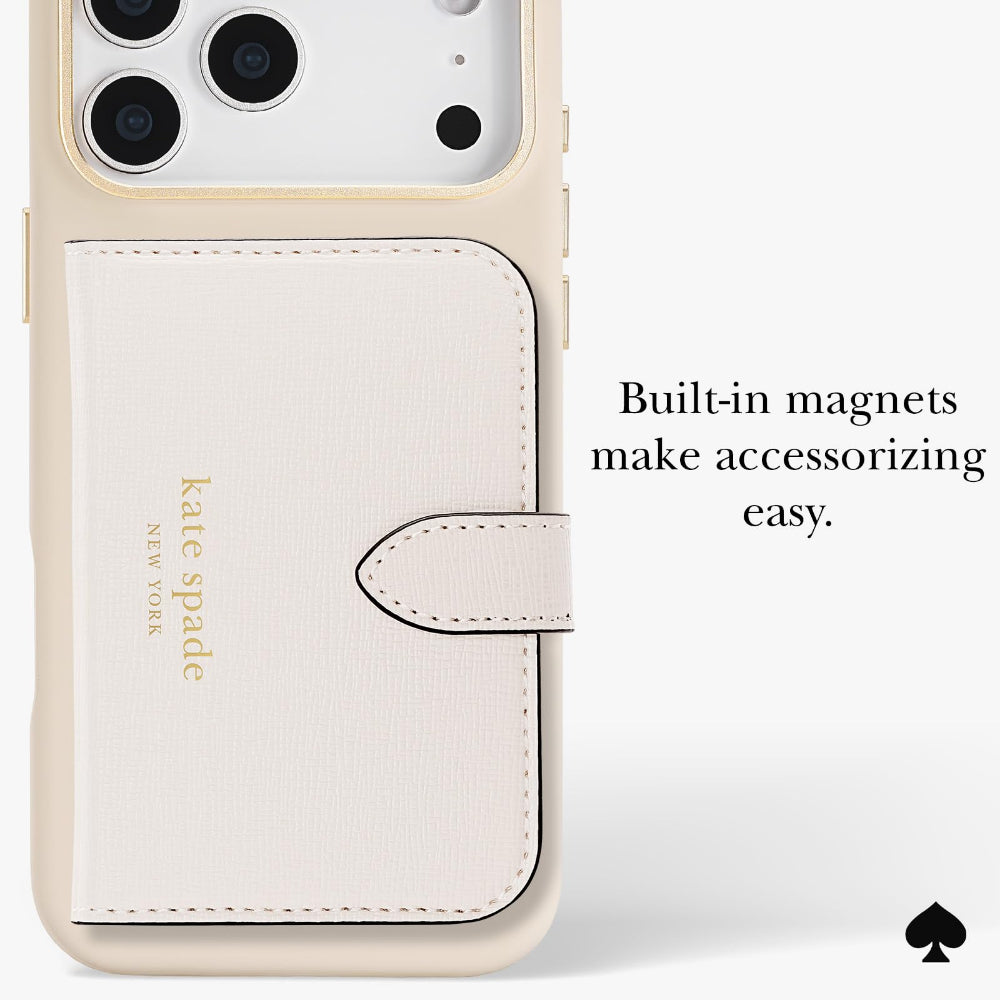 جراب CASE-MATE Kate Spade لهاتف iPhone 17 Pro Max، مصنوع من السيليكون، بلون بيج مثالي، مزود بخاصية MagSafe
