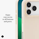 جراب CASE-MATE Kate Spade لهاتف iPhone 17 Pro Max، مصنوع من السيليكون، بلون بيج مثالي، مزود بخاصية MagSafe