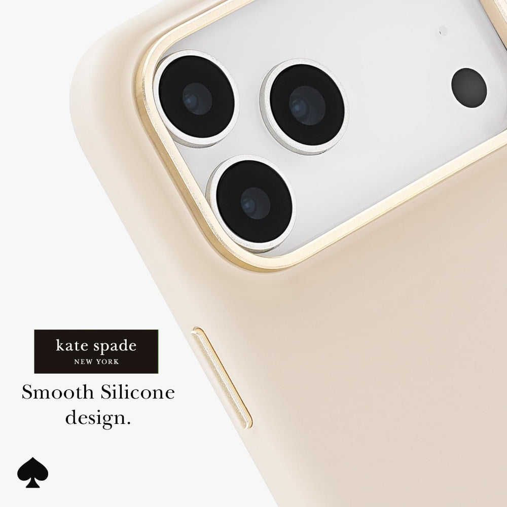 جراب CASE-MATE Kate Spade لهاتف iPhone 17 Pro Max، مصنوع من السيليكون، بلون بيج مثالي، مزود بخاصية MagSafe